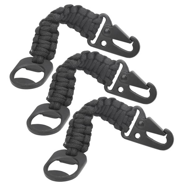 3-pakks multifunksjonell flaskeåpner Paracord Karabinkrok Lanyard Antiskli Utendørs Anheng