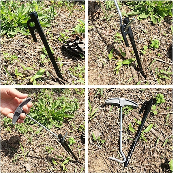 DIY 2 stk teltpluggtrekker, teltplugg bakkekrokuttrekkere teltplugg spikeruttrekker, teltplugg bakkekrokuttrekkere ekstraktorfjerner