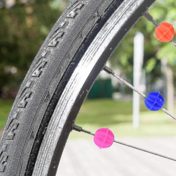 36 st cykel ekrar cykelhjul ekrar cykel lysande färgglada pärlor klämma cykel dekoration tillbehör cykel dekoration, 2 PACK