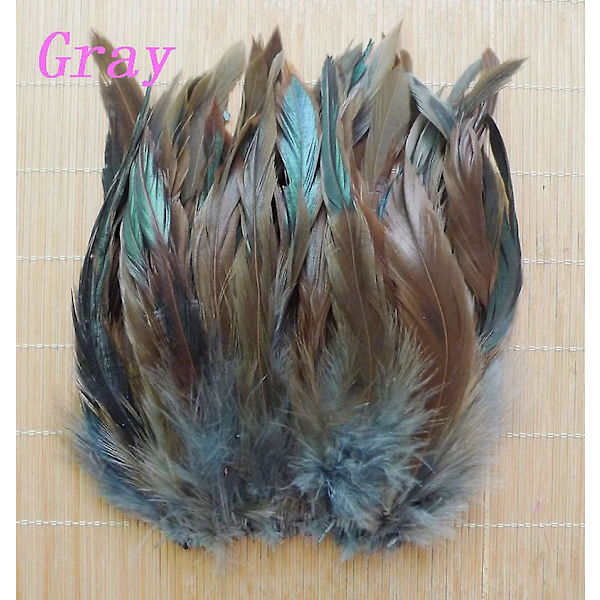 50 stk Naturlige Hanehale Fjer 13-18cm Hanefjer Sorte Fjer Til Karneval Halloween Julehåndværk Dekoration grey