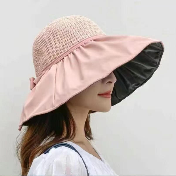 Bow Hat Dame Bredskygget Stråhat Solhat UPF 50+
