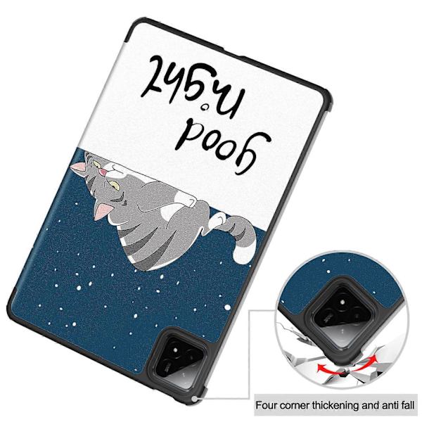 Til Xiaomi Pad 7 Pro/Pad 7 Etui Mønsterprint Læder Stand Tablet Cover - Kat Multicolor Cat
