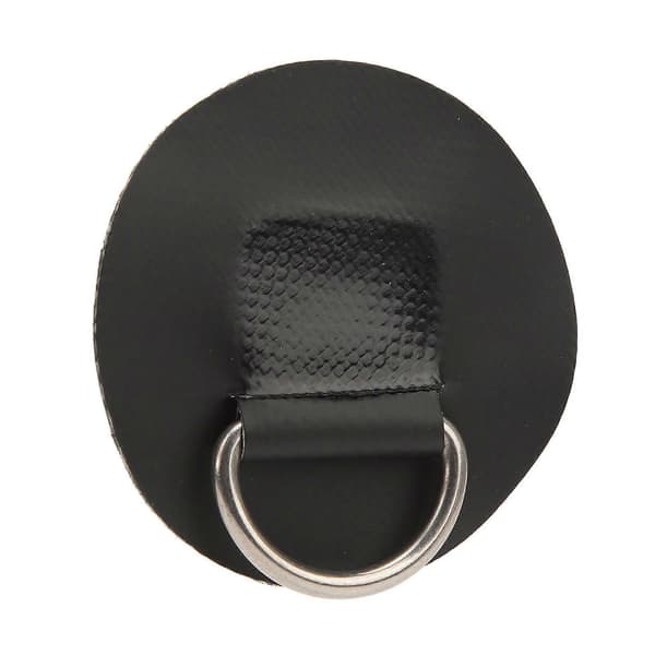 4 stk. D-ring patch PVC rustfrit stål surfboard enkelt lag rund form D-ring pad til oppustelig båd kajak kano sort