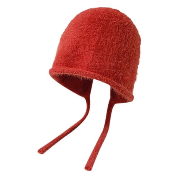 Vintermössa för kvinnor, casual, stapelbar, stickad, mjuk och stretchig Red