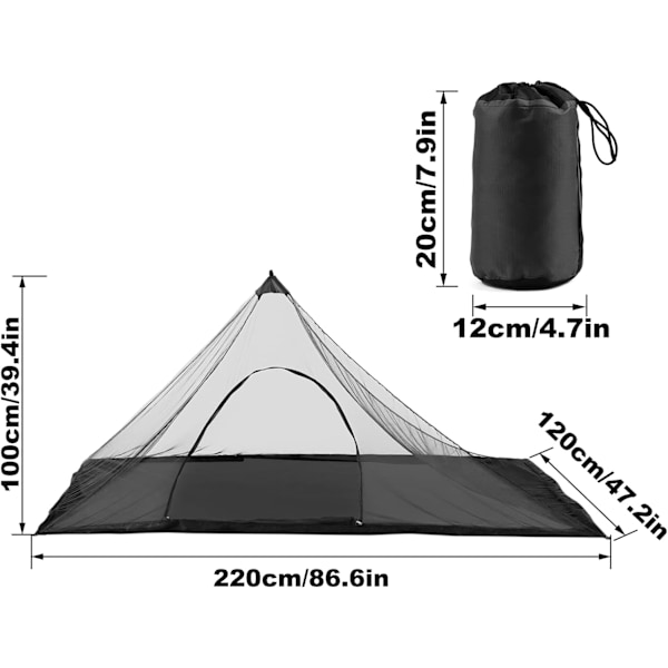 Camping Tält Myggnät med Bärväska Vattentålig Mesh Tält Utomhustält för Vandring Camping Fiske Green