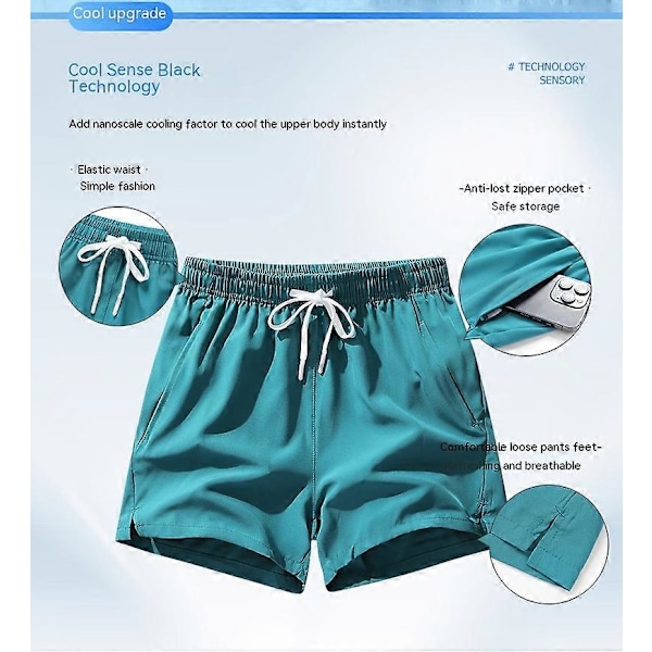 Treningsshorts for menn, pustende, hurtigtørkende, lette atletiske shorts med lommer - Militærgrønn 3XL