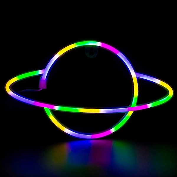 Neon Skilte Planet Lamper Til Soveværelse Vægdekoration Batteri & USB Drevet Æstetisk LED Neon Lys