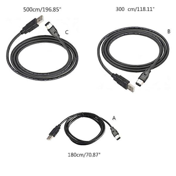 IEEE 1394 6-nastainen uros-USB-kaapeli tiedonsiirtoon USB:n ja äänikorttien välillä 4.5 meters