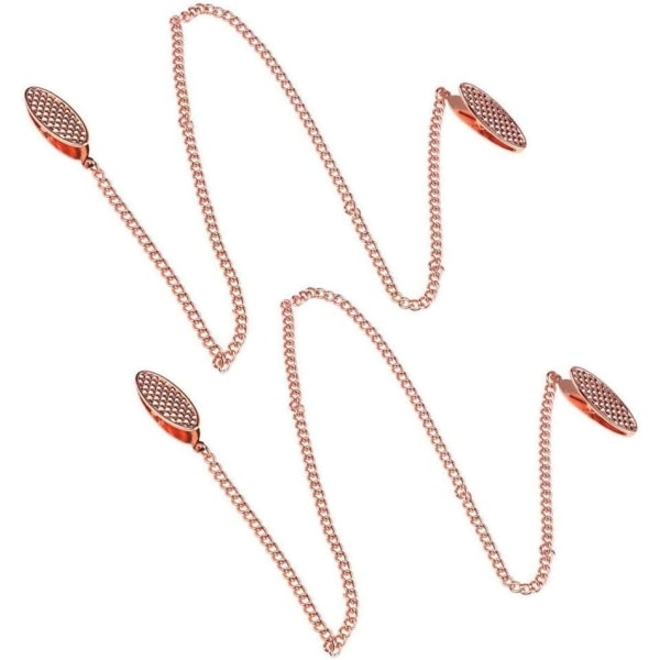 2 st Roséguld Zinklegering Kedja Servettklämma Bib Förkläde Metall Flex