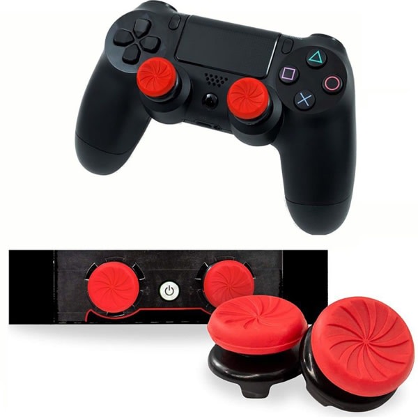 1 pari peukalokahvoja PS5 Playstation PS4 -ohjaimelle, punaiset red