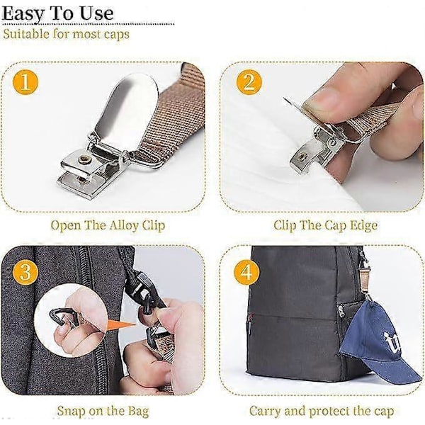 4 stk. Hatteclips Hatteholder Håndfri Taske Tilbehør Grey
