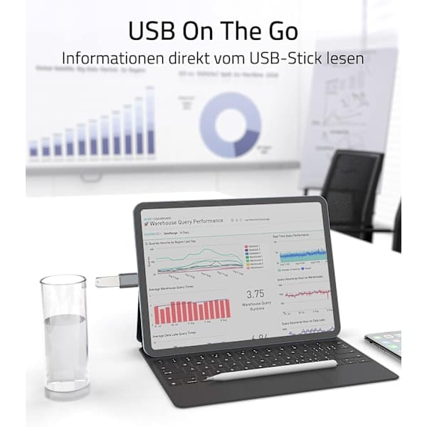 USB 3.2 - USB-C OTG-sovitin 10 Gbps hopea hopea Silver