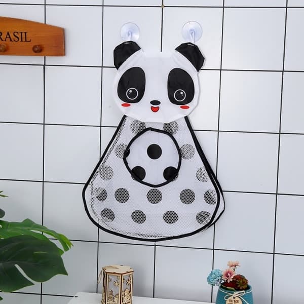 Hængende badelegetøjsopbevaring til børn, net til familiebadeværelse, rød panda.