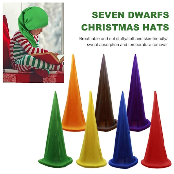 Jule Nissehatt Farget Nissekostymehatt Fukttransporterende Pustende Hatt for Julebord Gnome Kostymer Red One Size
