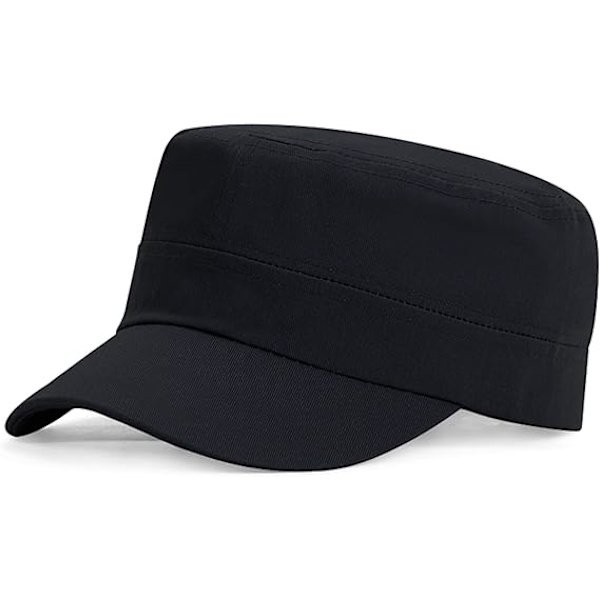 Unisex Klassisk Army Cap Flat Top Plain Hat, Justerbar Fashionable Military Sport Caps, Cadet Cap, Pustende Utendørs Hatter