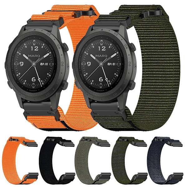 22mm Nylon Urrem til Garmin Instinct Crossover Solar Army Green
