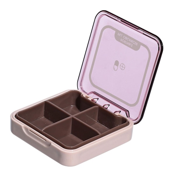 4-facks Pillbox Kompakt Lätt att Bära Pink