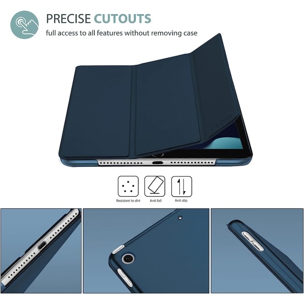 ProCase iPad 10.2 Case iPad 9. sukupolvi, kova taustakuori Sininen