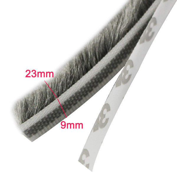Harjatiiviste itseliimautuva oven alareunan tiiviste, harjatiiviste harmaa 9*23mm Gray 9*23mm