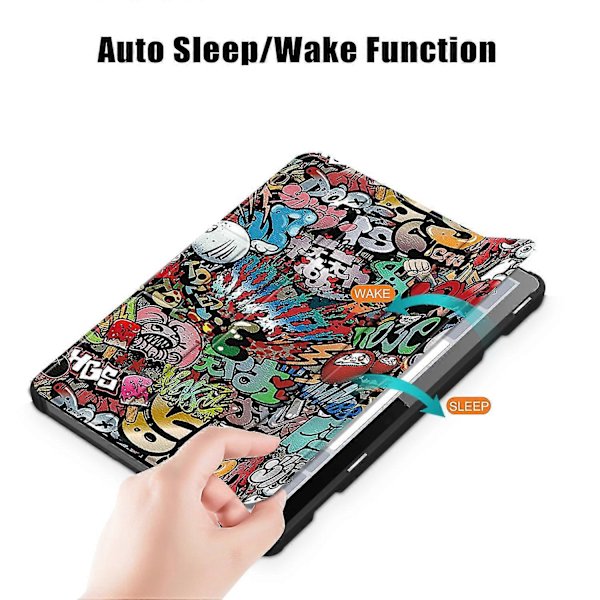 Læder Smart Tablet Etui Til Lenovo Tab M10 10.1 3. Gen Graffiti