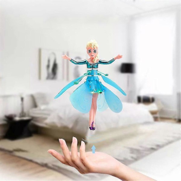 LED Magic Flygande Fe Prinsessa Dock Remote Control Flygande Leksak USB Laddning För Barn Presenter Hög Kvalitet MTS Ice Queen