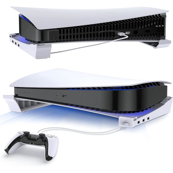Horisontellt stativ för PS5 med 4 USB förlängningar, hållare för skåpkonsol, för Playstation 5 Di