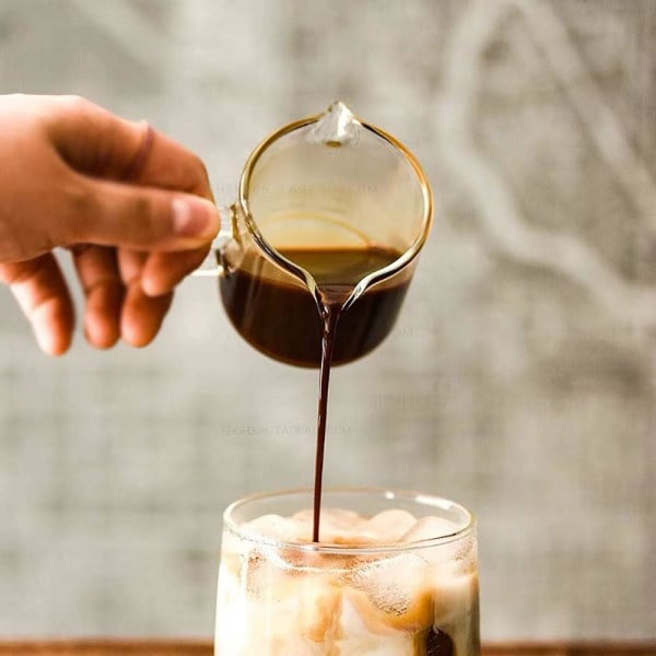 Shot Glasses Espresso delar Dubbel pip Mjölkkopp Klart glas (Klart glas-1Pack)