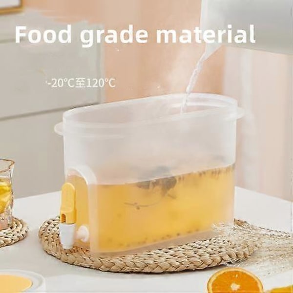 Koldtvandsflaske med hane husholdningskøleskab til at lave juice i tekanden limonade 3,9 L spand med iskoldt vand om sommeren green