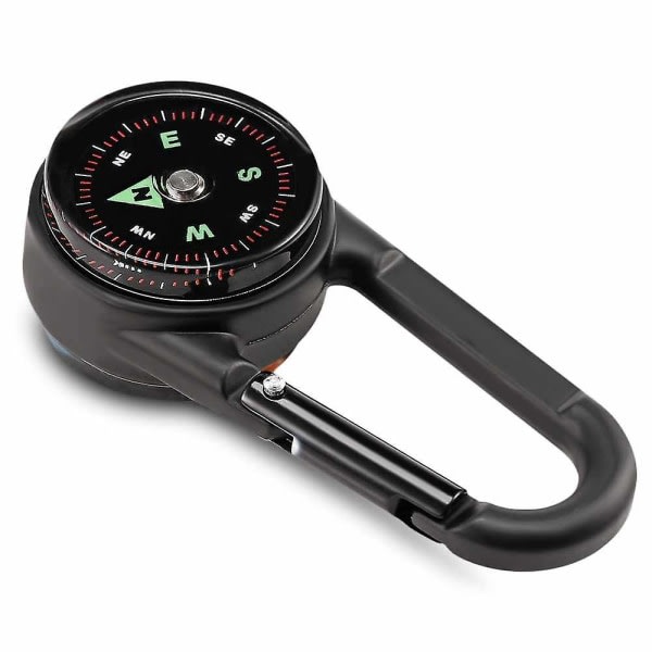 Dobbeltsidig 3 i 1 mini kompass karabintermometer