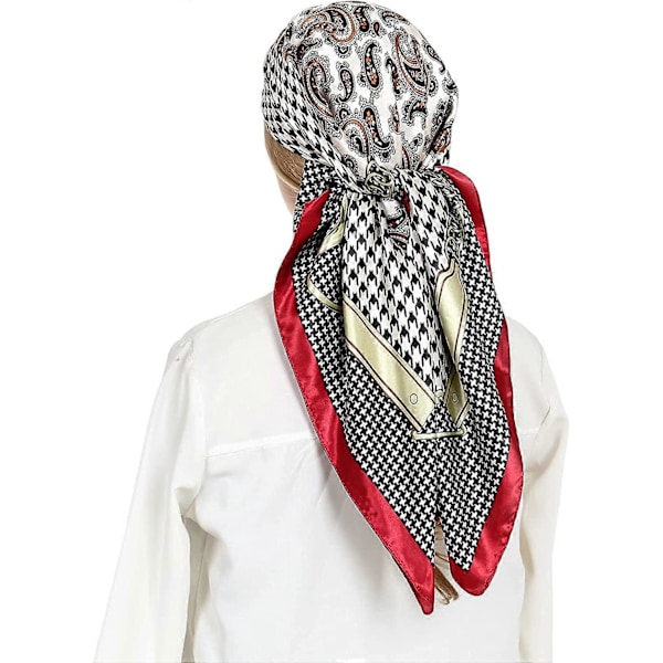 Huvudscarf i Silkesatin - Olaof Scarf för Kvinnor, Sova, Kvadratisk, Designer Bandana Olaof Scarf Style 15