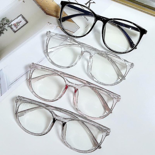 Färgskiftande blåljusglasögon pc Retro glasögon Mode helbildsglasögon för kvinnor män Anti_xmf Transparent Gray Frame