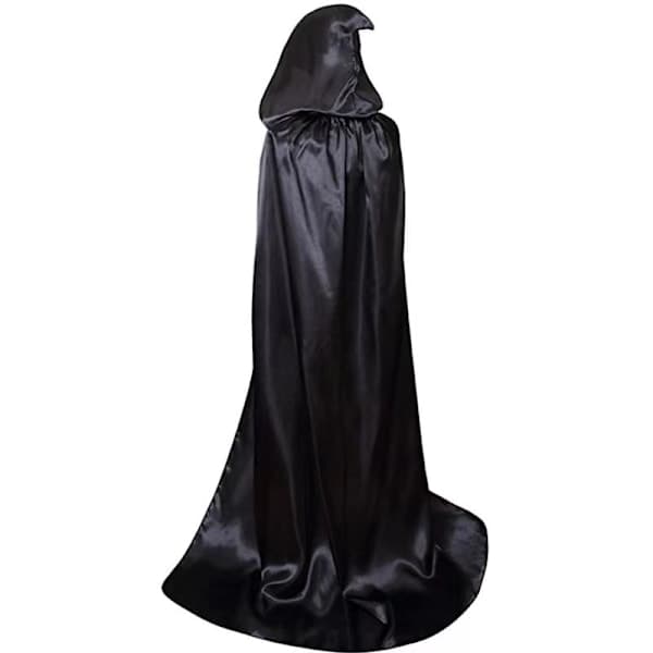 Halloween Kappe til Død, Vampyr, Heks, Festkostume til Voksne og Børn, Sort Kappe