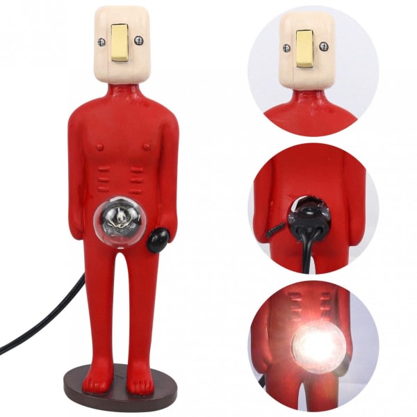 Sjov skrivebordslampe Lampe USB Krop Pære rød