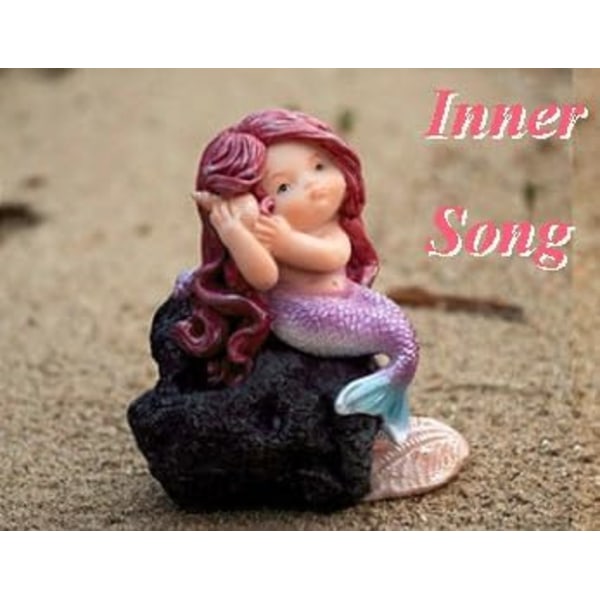 Miniature Have Statue af Havfrue - Drømme Havfrue Listening Mermaid on Reef