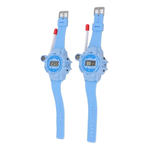 Børne Walkie Talkies Ur LCD Skærm Støjreduktion Teleskopantenne Ringer Walkie Talkies Ur Blå