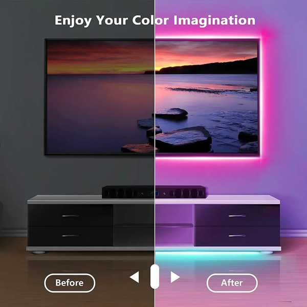 Tejp Bluetooth USB LED-list 5050 SMD 5V USB RGB-lampor Flexibel LED-lampa Tejp Tejp RGB Självhäftande TV-skrivbord Diod 2m 2m