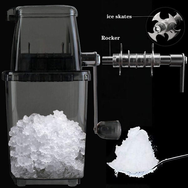 Manuell ismaskross, ismaskross, smoothie-maskin, isdryckshackare, mixer Black