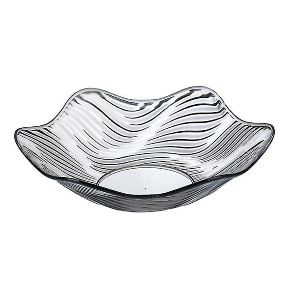 Plast Kristall Frukttallrik Blomdesign Snack Nötskål Wave Godishållare Salladsskål för hemmet (grå)