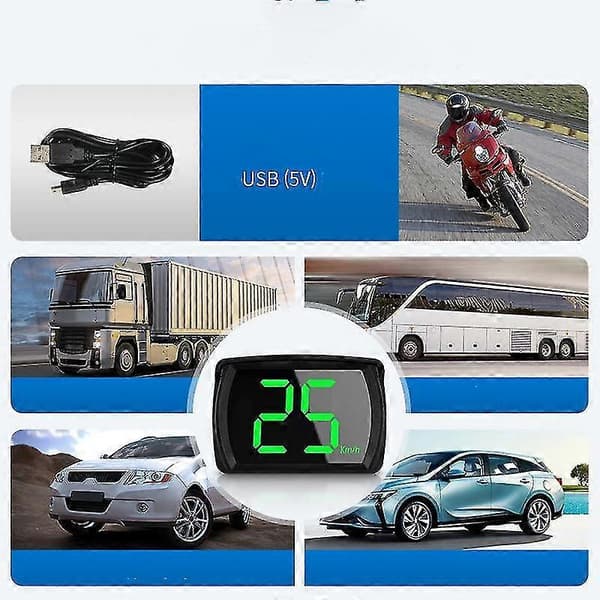 Bil Speedometer Digital GPS Speedo Hastighed MPH HUD Head Up Display Speedometer Universal