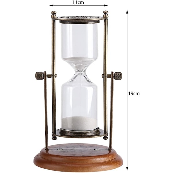Sand Timer, Mässingsandklocka, 15 min Metall Roterande Sandglas Timer Klocka Timglas Bordsdekoration Heminredning Present Sand Timer Dekor för Antik Dekor