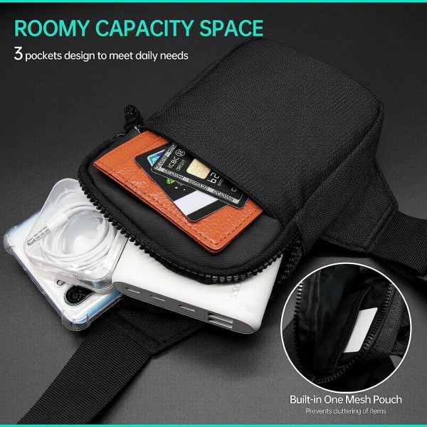 Mini Sling Bag - Menn Kvinner Liten Vanntett Skråveske Casual Telefon Brystveske for Vandring