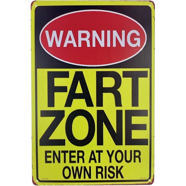 Tin Skilt | Metalvægsplakat | Fart Zone Advarsel Indgang på Egen Risiko 8 x 12 tommer | Dekorationsplakat til Forretning Hjem Bar Rum Garage Have Mand Ca