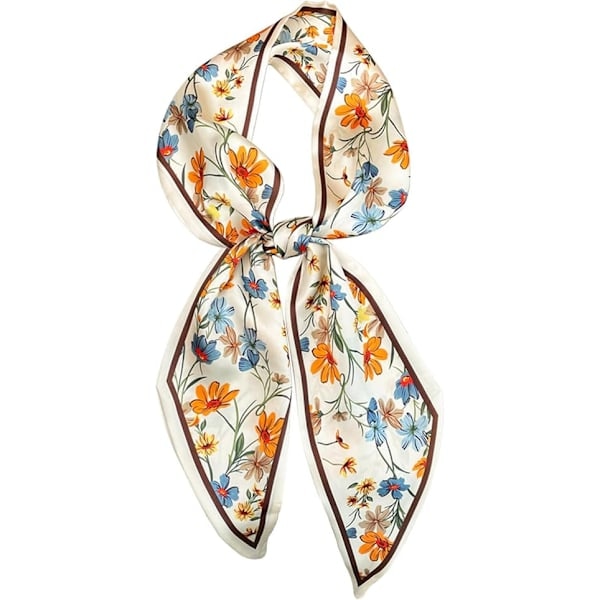 Hårbandana för Kvinnor Mode Silkeslen Satin Huvudduk Wrap Andningsbar Lätt Sjal för Handväska Tillbehör