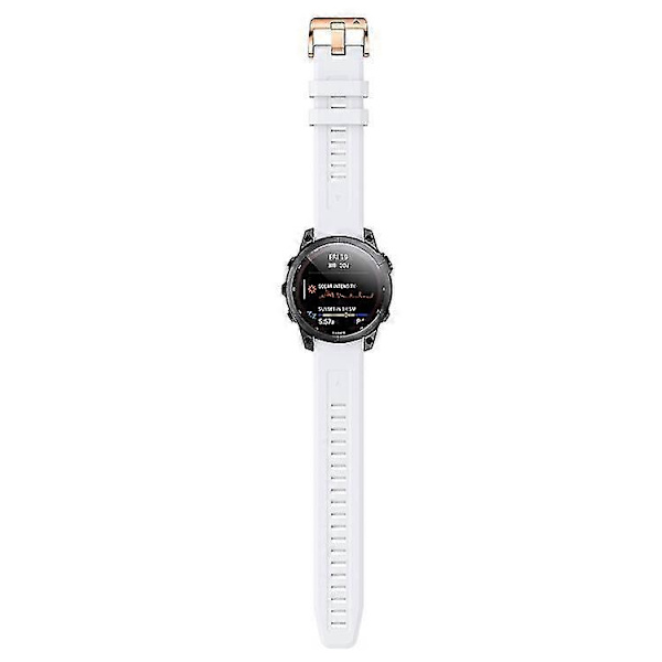 Garmin Fenix 5s 20 mm:n ruusukullan soljen silikoniranneke White