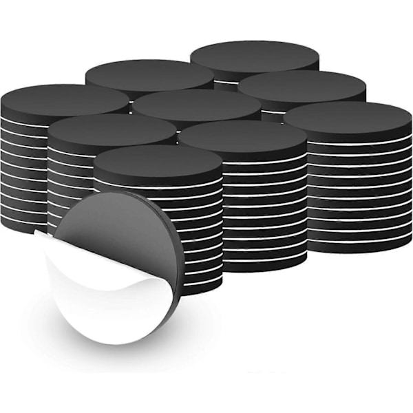 100 stk 20 mm runde magnetklistremerker, sterk klebende runde magneter, klebende klistremerker magneter, klebende magnet magnet, runde magneter med klebende bakside