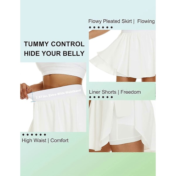 Tenniskjolar för dam. Simning Tennisshorts Kjolar Inbyggda Innershorts Bikini Hög midja S-2XL Style2 S