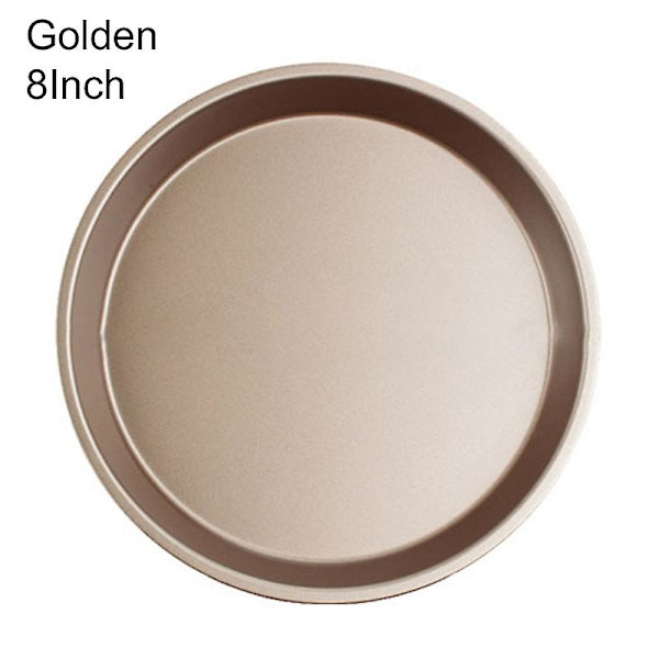 Varmebestandig Pizzaplade Non-stick Kulstofstål Ridsefast Bred Anvendelse Opvarmningspande Til Hjemmet Golden 8Inch