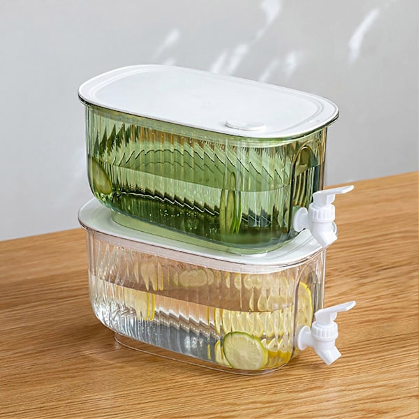 4L Klar Synlig Kold Kedel med Hane Stor Kapacitet Fødevaregodkendt Lemonade Juice Drikke Dispenser til Køleskab KAESI White
