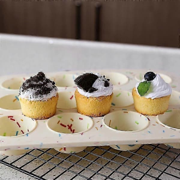 Non-stick silikone muffinsform - 12-kops bageplade til kager og brownies