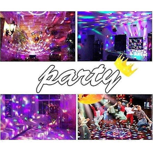 Portable lydaktivert LED Diskokule Partylys